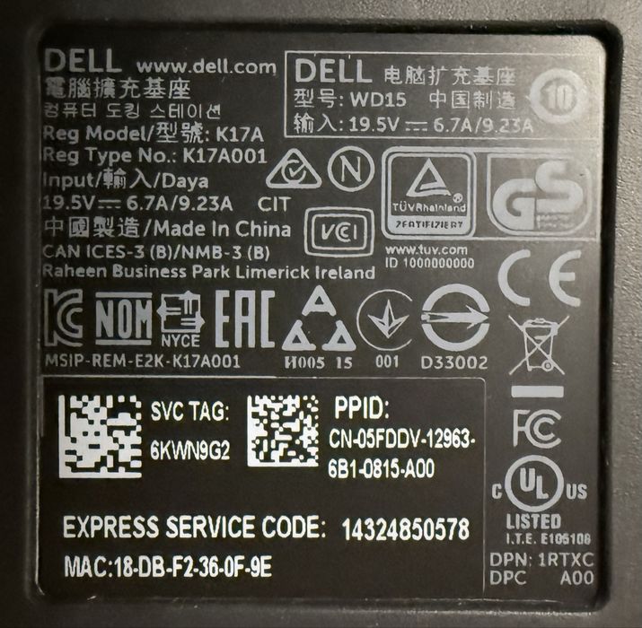 DELL stacja dokujaca do laptopa usb-c