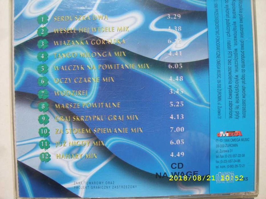 45. Disco CD ; BAYER FULL- Od wesela do wesela. 1996 rok.
