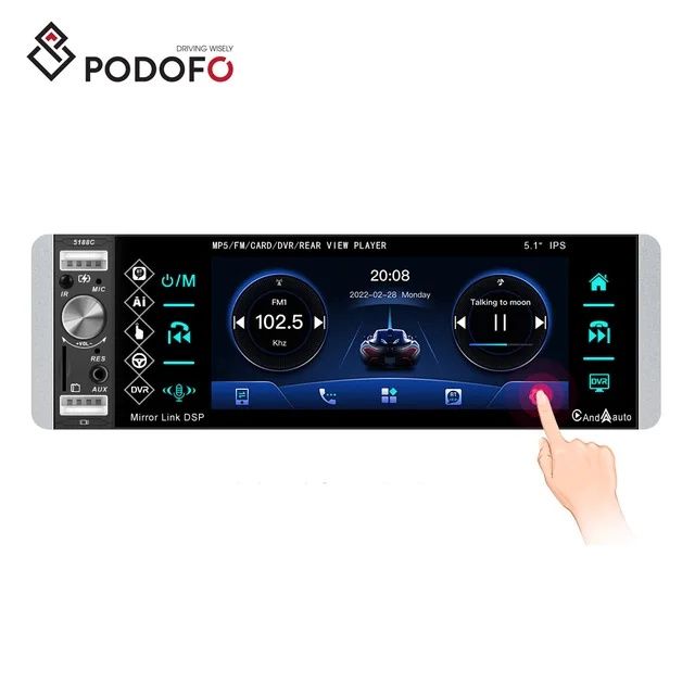 Rádio 1din 5.1 polegadas touch USB AUX Carplay e android Auto NOVO
