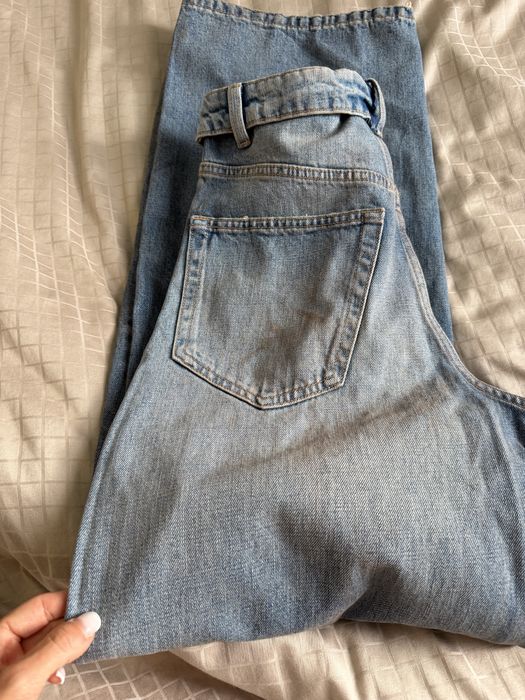 ДЖИНСИ ZARA 32 розмір З ЗАВЕРНУТИМ ПОЯСОМ TRF