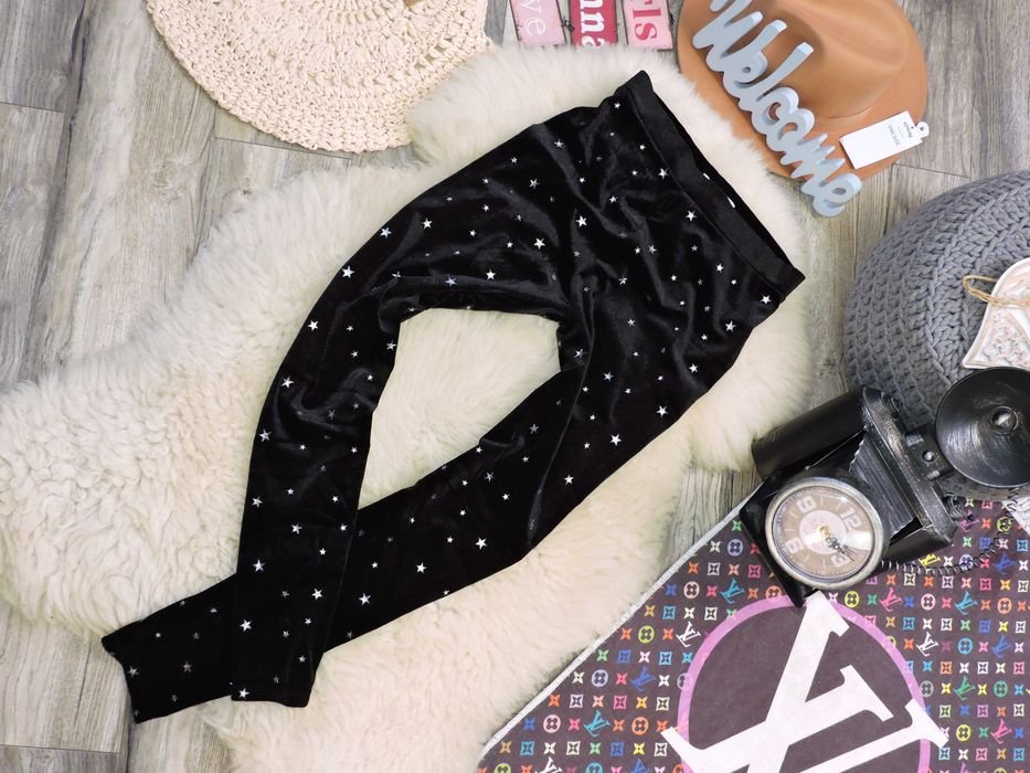 M&S - welurowe legginsy gwiazdki r 158