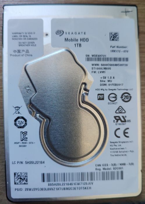 Жорсткі диски HDD 2,5/3,5" 500Gb/1/2/3Tb  WD Seagate Toshiba
