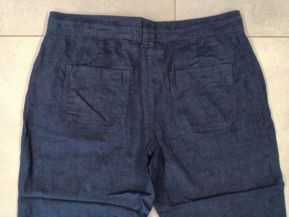Spodnie rybaczki damskie Crop Next roz. 40 L letnie len 55% i wiskoza 45% luźne