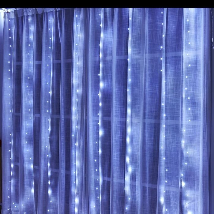 Гірлянда штора 3*3роса , юсб тепла, біла, герлянда