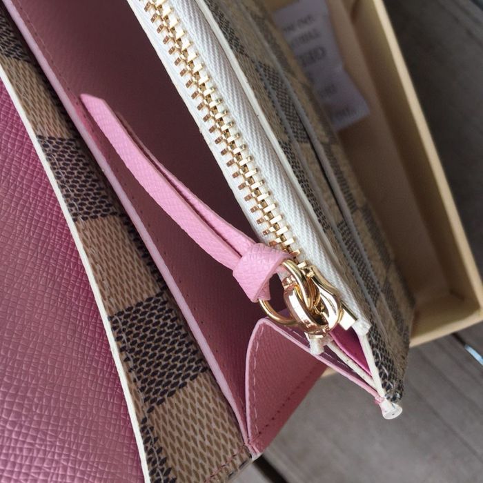 Wyprzedaż Portfel LV Louis Vuitton Emilie biała kratka monogram canvas