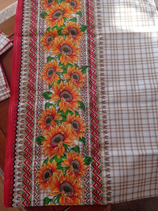 Lniany obrus+6 serwetek 100 %len