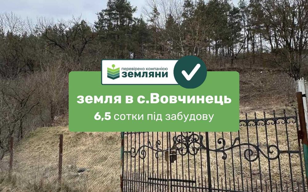 Продається земля 6.5 соток під будівництво с.Вовчинець  вул Лісова (5)