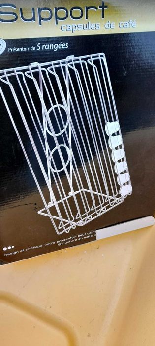 suporte para 50 capsulas cafe em metal cromado