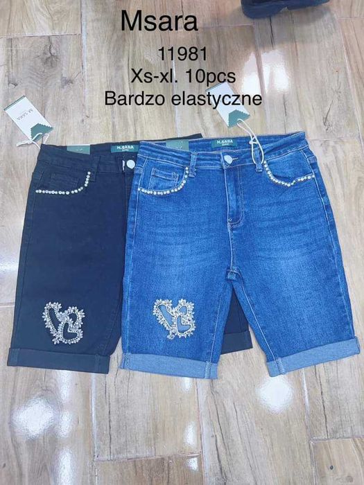 Wyprzedaż! Spodenki M.Sara z kryształowym sercem XS - S