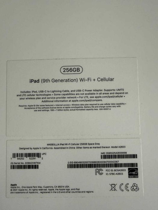 Apple iPad 10.2  256 GB