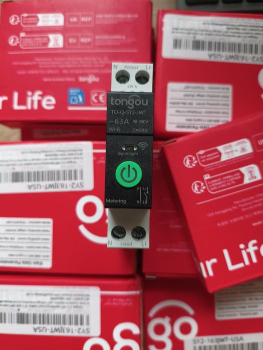 Смарт-вимикач Tongou TO-Q-SY2-JWT TUYA Wi-Fi 1p 63A розумний перемикач