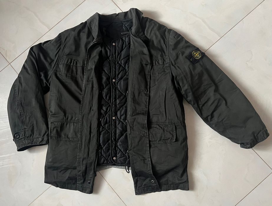 ジャケット・アウター STONE  1996AW RASO GOMMATO BLACK M stone island raso gommato - купить товары моды и стиля - Цена на