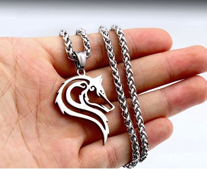 Colar Masculino Viking Wolf - Aço Inoxidável