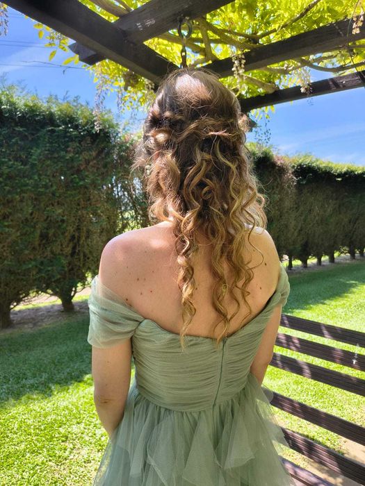 Vestido comprido verde de festa