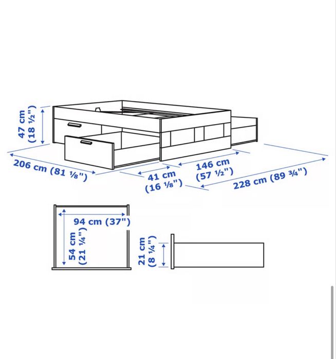 Cama casal com arrumação