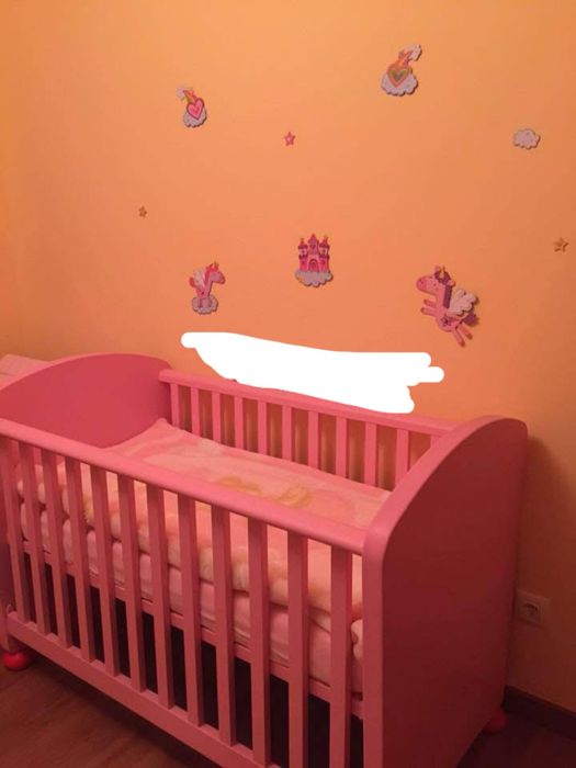 Berço / Cama Bebé Mammut c/ Colchão + Protetor + Edredon