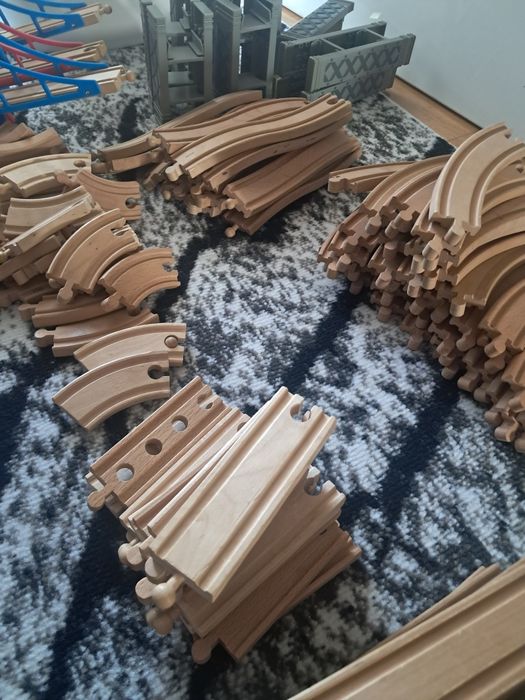 Duży zestaw droga drewniana plus akcesoria