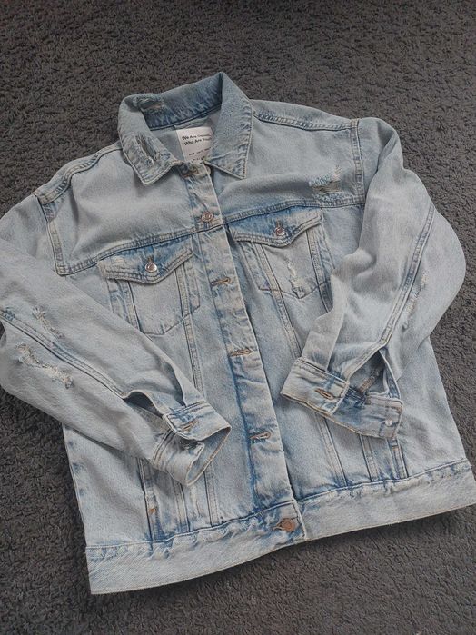 Kurtka katana jeansowa dżins oversize pull and bear
