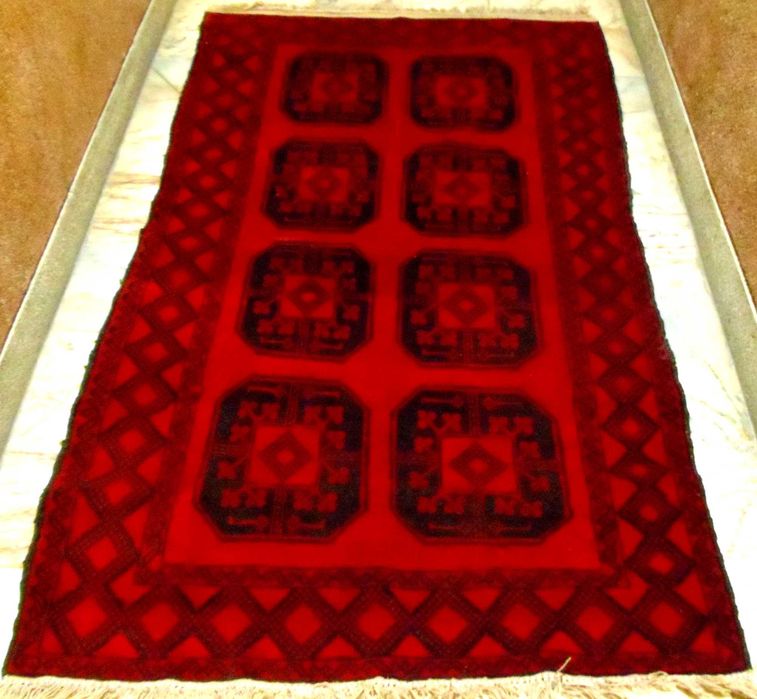 Vintage Baluchi Afghan Rug. Size 192x110 cm. See some flaws