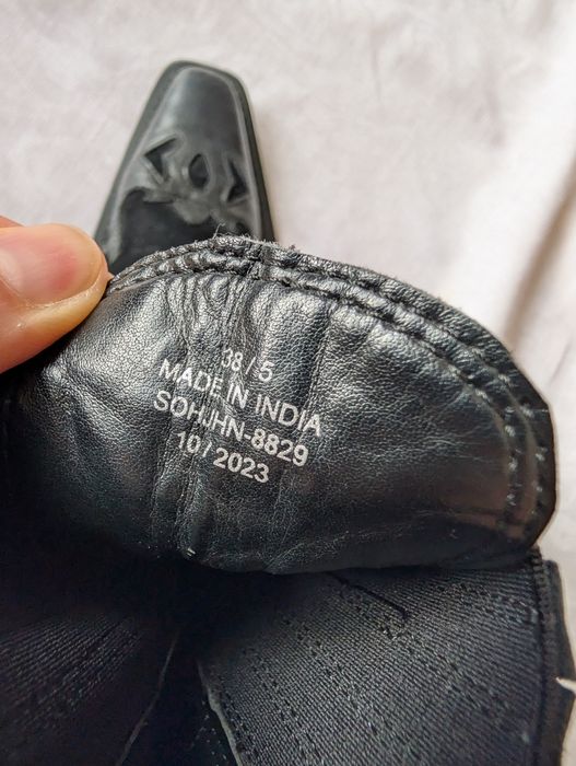 Шкіряні козаки чорні вінтаж