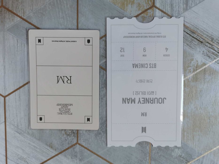 BTS RM - ARMY membership karta + bilet