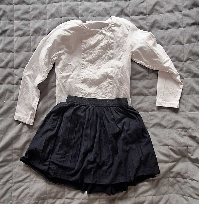 Komplet strój galowy bluzka spodniczka 134cm