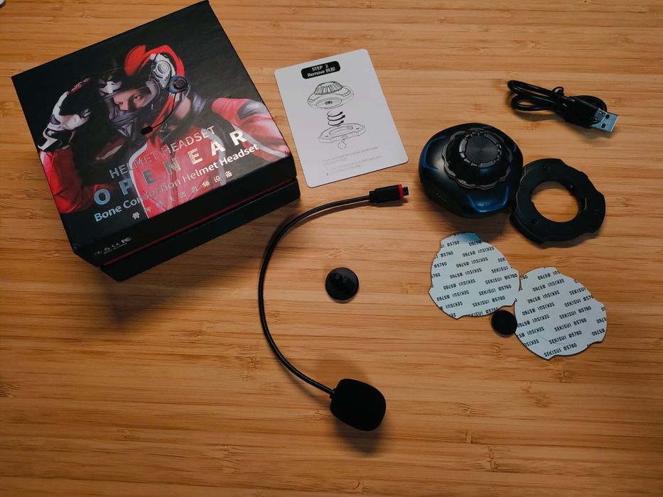 Zestaw Bluetooth do kasku, przewodnictwo kostne