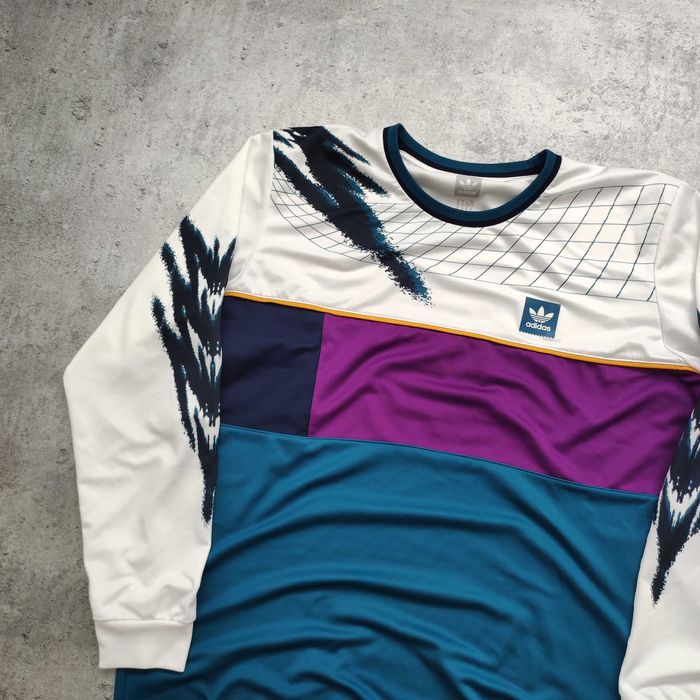 MĘSKA Lekka Bluzka PREMIUM w Stylu Retro Adidas Śliski Materiał Logo