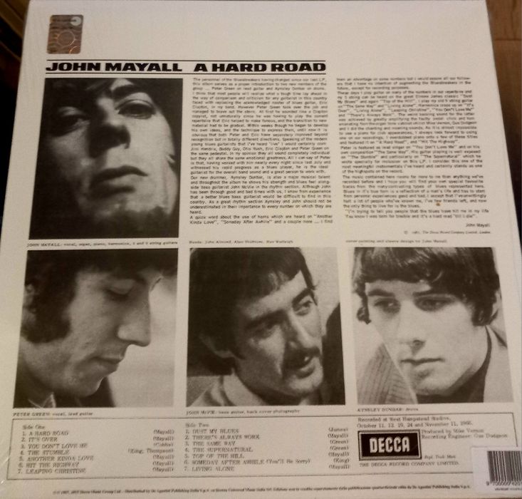 John Mayall Bluesbreakers A Hard Road Lp Winyl Reissue 2018 MN