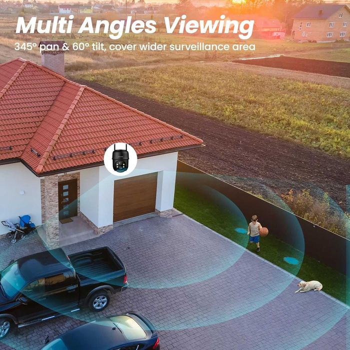 Kamera Solarna WiFi Cinnado B6 2K - Pełna Ochrona Bez Kabli! Obrotowa