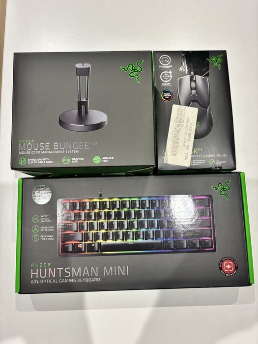 Zestaw Razer gamingowy myszka+bungee+klawiatura+podkładka