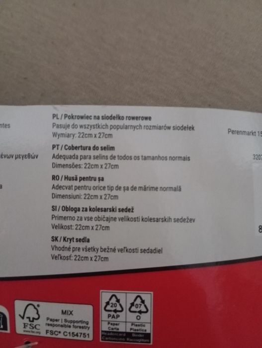 Pokrowiec na siodełko rowerowe miękki puchaty nowy