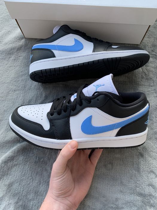 Jordan 1 low Black University Blue White, rozmiar 39 - 25 cm