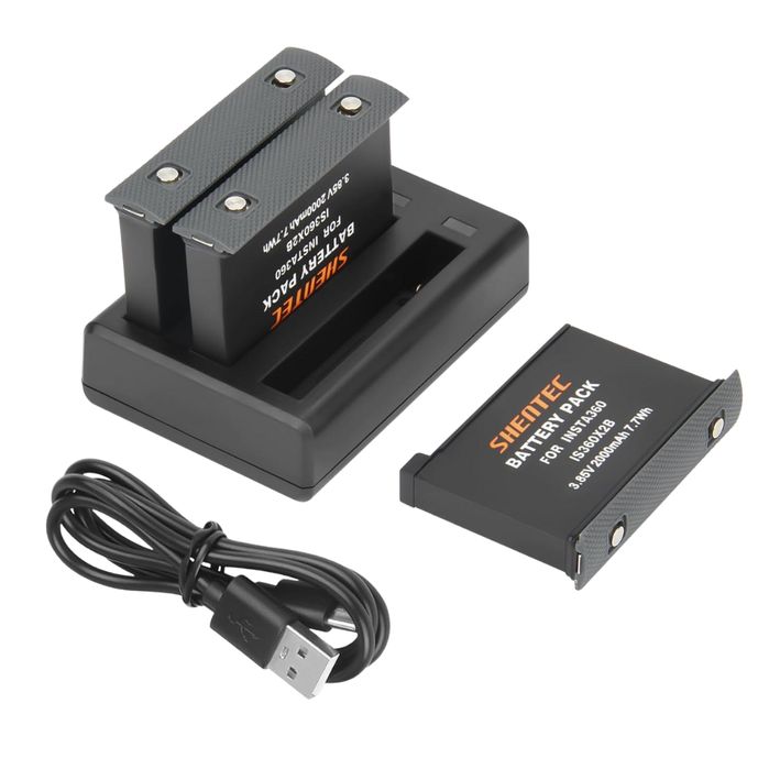3× akumulator 3,85V 2000mAh potrójna ładowarka USB-C Insta360 ONE X2