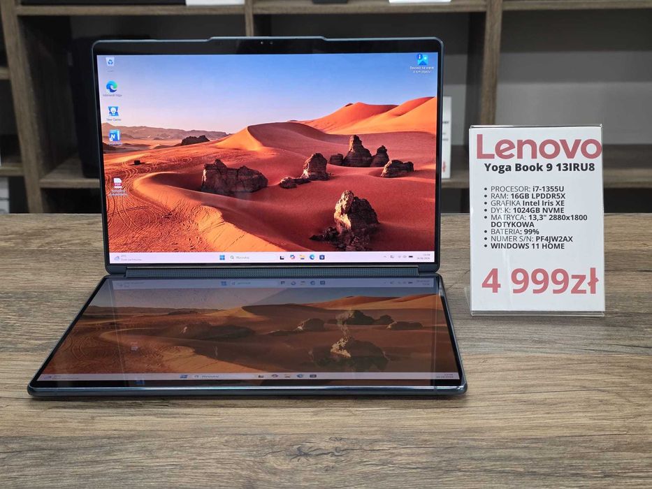 Laptop Lenovo Yoga Book 9 13IRU8 i7-1355U/16GB/1024GB/WIN11 stan bdb gwarancja