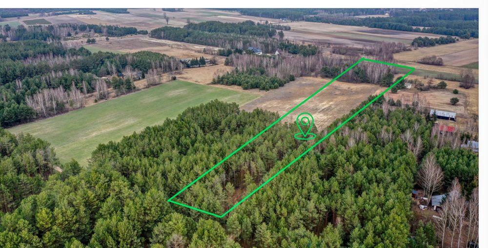 Działka rolna z warunkami zabudowy i przywatnym lasem