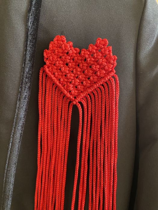 Брошка макраме Серце