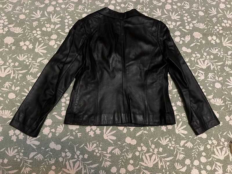 Casaco blazer preto em pele verdadeira Tiagu's