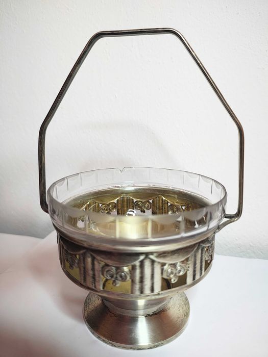 Stara platerowa cukiernica Art Deco