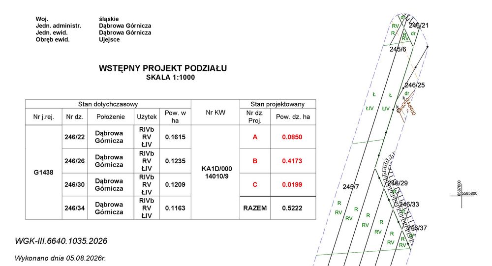 Działka budowlana 905m² + 3268m² roli | Pogoria IV | MPZP dom wolnostojący | Media w ulicy - Widok 4