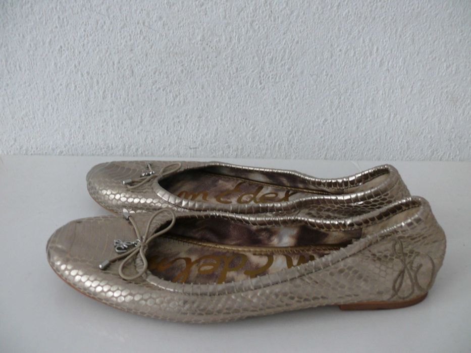 Baleriny złote firmy "Sam Edelman" skóra 100% roz. mała 40