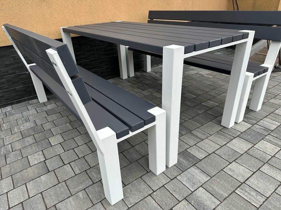 LOFT Meble Ogrodowe Nowoczesne stylowe Szaro Białe jakość PREMIUM