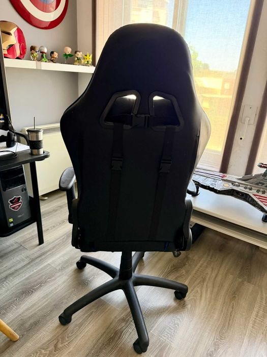 Cadeira Gaming Ergonômica Preta e Azul