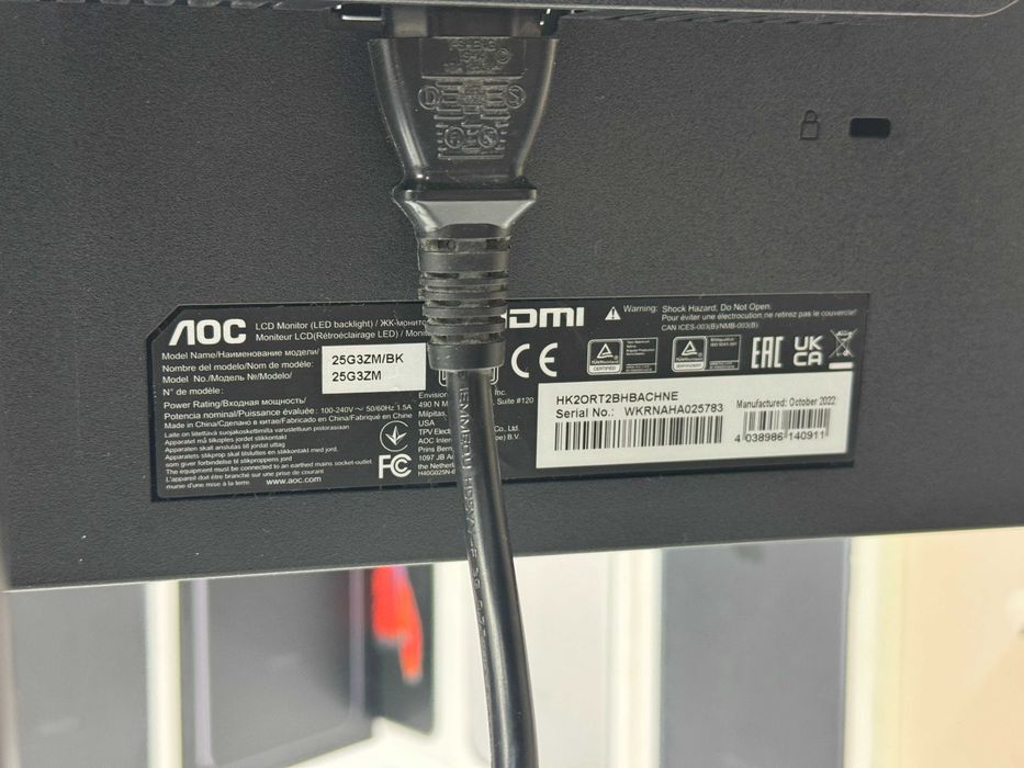 Монитор AOC AOC 25G3ZM FHD VA 8-Bit/240Hz/1ms/Gsync/Freesync