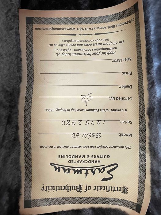 Eastman SB55v, SB56 Gd, T484,  Epiphone Joe Bonamassa, Gibson Custom