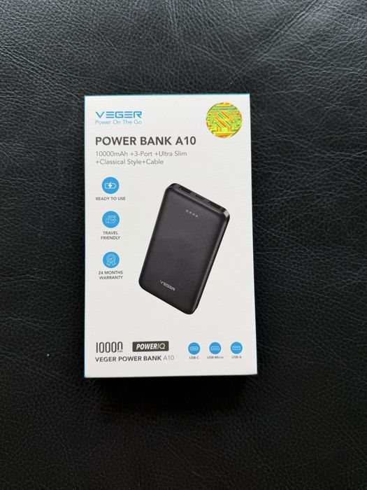 Зовнішній акумулятор VEGER 10000 mAh 2A A10/ power bank Veger A10