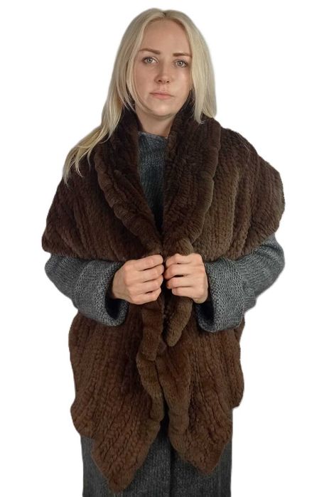 Szal - Etola futro królika Rex. Kolor Biały lub Brąz