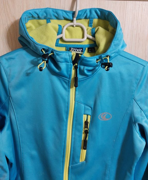 Kurtka softshell damska rozmiar 36, 38 kolor niebieski z kapturem