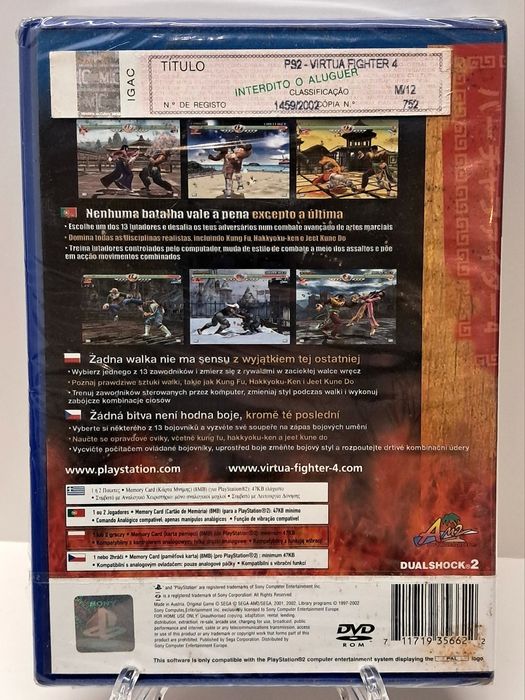 Virtua Fighter 4 - NOVO / SELADO - Versão PT (PS2)