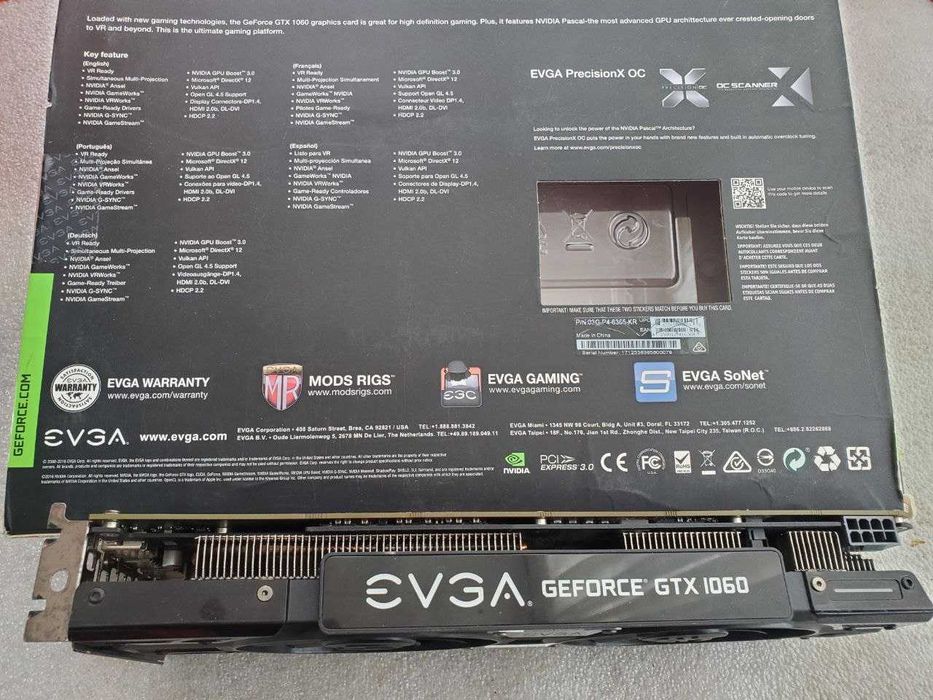 відіокарта  EVGA GTX1060 FTW+